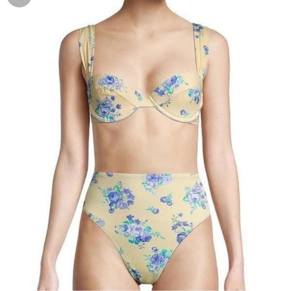 WeWoreWhat Golden Hour Floral Two Piece Bikini Sz Small